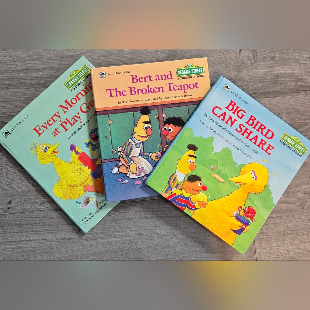 Three GOLDEN BOOKS Sesame Street
